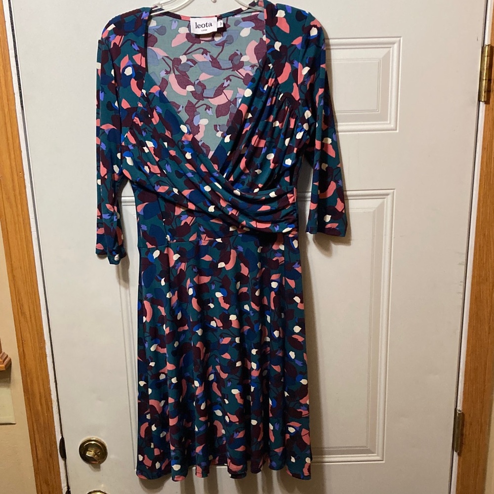 Leota Women's Colorful Long Sleeve Dress L